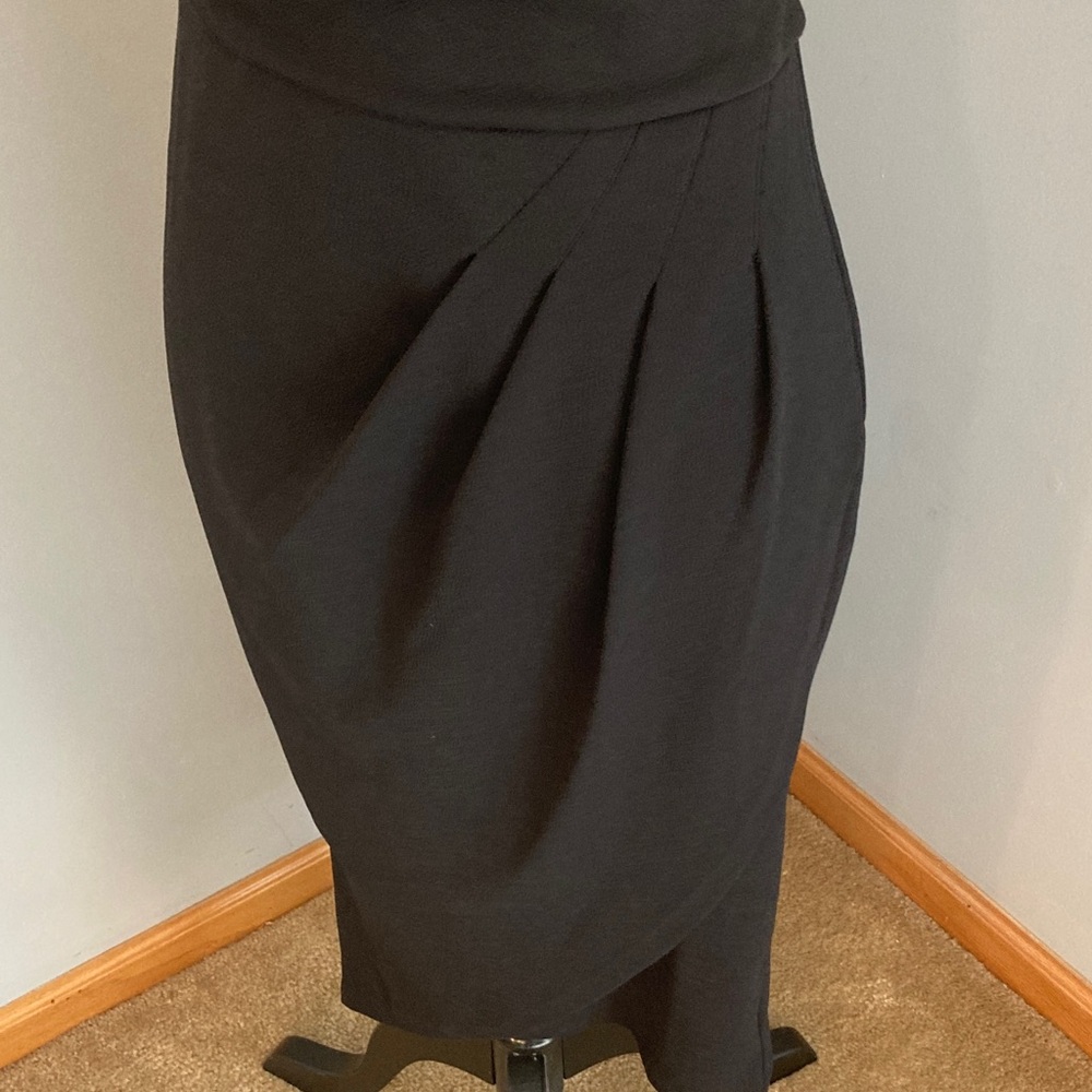 White House Black Market NWT Black Midi Dress Women Size 4 - Picture 3 of 14